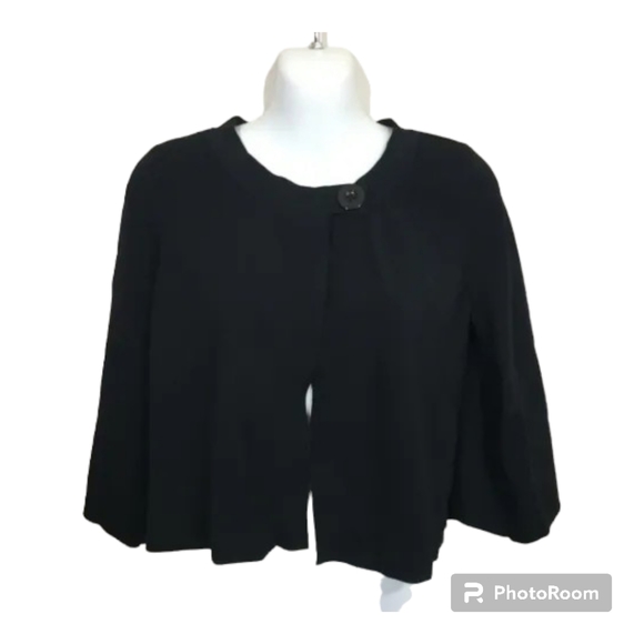 Cable & Gauge Womens Black Button Sweater w 3/4 sleeves - Picture 2 of 6